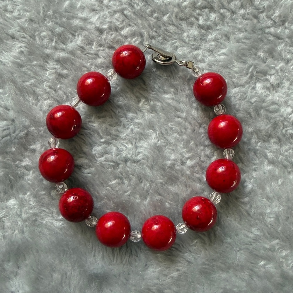 Teng Yue Marbled Red Beaded Bracelet